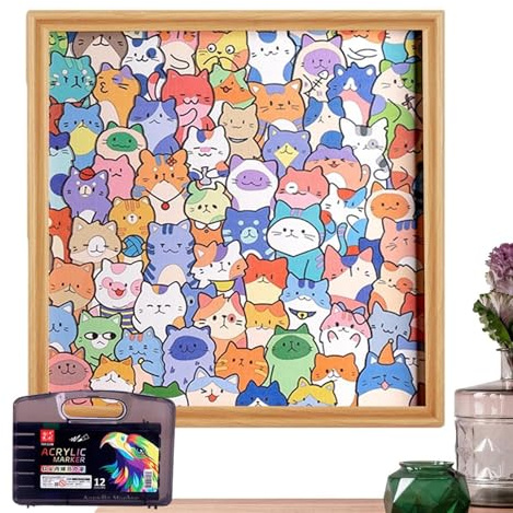 Erconsso Holz Katzen Puzzle,Hölzerne Mal- Und Lernspielzeuge | Niedliches Kätzchen Malen Puzzle Spiele - Für Kinder Mädchen Zuhause Reisen Schlafzimmer Hausunterricht Spielzimmer Geburtstag Urlaub