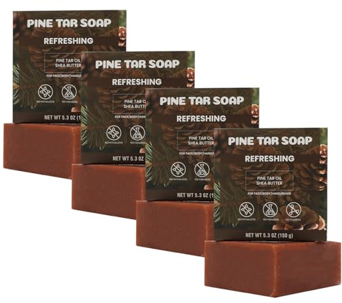 Rinse & Robust Dusch Seife Männer 4 * 150g Sandelholz Duft | Naturseifenstücke, Handgefertigte Seifenkerne für den Außenbereich, Seifenstücke zur Reinigung von Körper und Händen