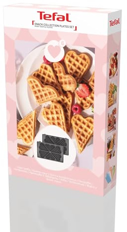 Tefal - Plaques Gaufre Cœur pour Gaufrier 3 en 1 Snack Collection | Accessoires cuisine compatibles SW34 SW85 SW86 SW87 - Plaques amovibles lavables au lave-vaisselle - Livre recettes inclus