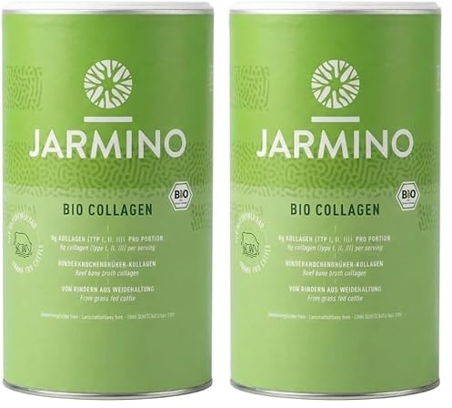 JARMINO Bio Kollagen Pulver | vom Weiderind & Grass-fed | 30 Portionen | Organic Bone Broth - Knochenbrühe Pulver | Collagen Peptide und Protein Powder in Bio Qualität | 300g (Packung mit 2)