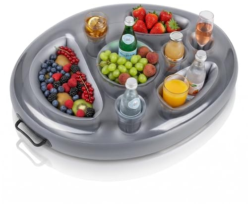Floating Drink Holder, 71x56cm Inflatable PVC Tray Portable Cooler Pool | PVC, Hot Tub Tray Float Snack Holder Party Supplies for Parties Beach Outdoor Summer Gatherings