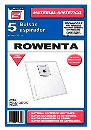 Reamania 915625 Sac synthétique pour aspirateur Rowenta ZR470 Ambia 5 unités