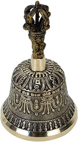Zap Impex Campanellino tibetano per meditazione e preghiera Dorje Vajra Campanellino buddista ca. 10 cm Regalo di Natale