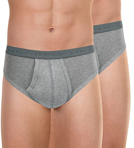 Athena Men's Organic Cotton High Waisted Open Briefs Slip (Pack of 2)