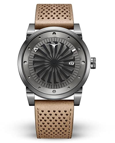 ZINVO Herren Uhr Automatik Analog Edelstahl Leder Encore