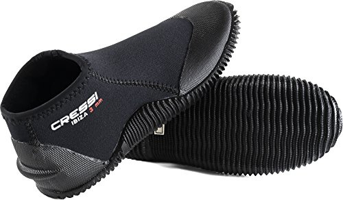 Cressi Ibiza 3 mm Quarter Diving Boots, Black/Black, 3 mm, 11