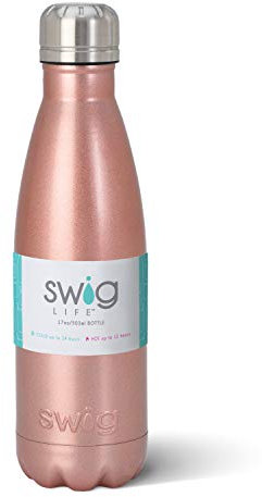Swig Life - Borraccia in Acciaio Inox a Triplo Isolamento con Coperchio a Vite, Oro Rosato, 17oz