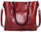 AINUOEY Femme Sac a Main Sacs à Bandouliere Portés épaule Feminin Cabas Original PU Cuir 76612 1pc ensemble Rouge Vineux