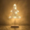 Lewondr Tischlampe, Baumform Nachttischlampe LED Weihnachtsdeko Innen, Batteriebetrieb Mini Weihnachtsbaum mit Beleuchtung Metall Schreibtischlampe Tischdeko Weihnachtsbaumschmuck Zuhause, Warmweiß