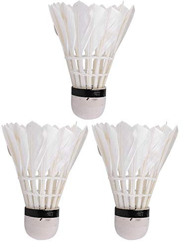 Huairdum Badminton-Federball, 3er-Pack, tragbar, hohe Stabilität, Haltbarkeit, Gänsefederball, Badmintonball für Indoor-Outdoor-Sportarten, Spieltrainingsgeräte