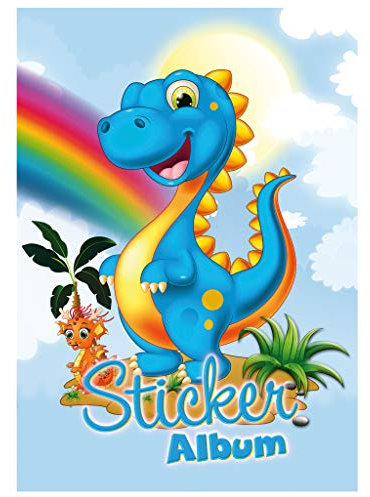 HERMA 15422 Stickeralbum leer zum Sammeln A5 Dinosaurier, beschichtetes Stickerbuch aus Silikonpapier zum Ablösen und Wiederverwenden der Sticker, blanko Sammelalbum für Mädchen Jungen Kinder