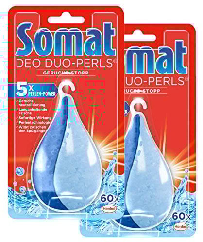 Somat Deo Duo-Perls Geruchs-stopp, Geruchsneutralisierer für die Spülmaschine, 2er Pack (2 x 1 Stück für 480 Spülgänge)