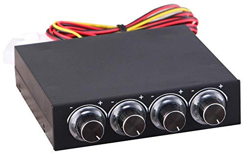 Lüfterdrehzahlregler, 4-Kanal-PC-Temperatur- und Drehzahlregler für Lüfter mit Blauer LED, Temperaturregler mit 3,5-Zoll-Diskettenschnittstelle