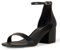 Amazon Essentials Sandali con Tacco e Due Cinturini Donna, Nero Finta Pelle, 38 EU Larga