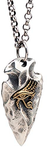 YABEME 925 Sterling Silber Ancient Egyption Eye Anhänger Halskette 19 Zoll Ringkette Symbol Schutz Schmuck Geschenk