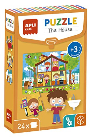 APLI Kids 18747 – Lehrreiches Puzzle Das Haus ab 3 Jahren – 24 Teile à 7 x 7 cm