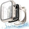 Yolovie 2 in 1 wasserdichte Hülle Kompatibel für Apple Watch Series 9 8 7 45 mm Zubehör, iWatch Glas Displayschutz PC Hard Schutz Case Schutzhülle+Hinterer Rahmenfür Damen Herren 45mm Polarstern