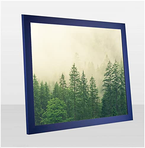 Monaldo Deluxe Bilderrahmen Posterrahmen 80 x 60 cm Blau Ozeanblau Wechselrahmen weisser Hintergrund Antireflex Kunstglas
