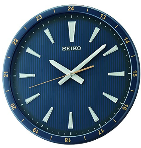 Seiko Clock QXA802L Horloge Murale analogique Bleu