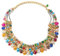 COOLSTEELANDBEYOND Statement Choker Anhänger Bunte Facettiert Kristall Perlen Perlenschnur Gold Geflochtene Kette Halsketten DREI Stränge
