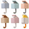 Koomuao Lot de 6 Crochets Adhésifs Animal Mignonne Patère Murale Bureau Rétractables Porte Manteau pour Enfant Porte Serviette Porte-Clés Mural Accroche Clef pour d'entrée