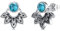 Türkis Ohrringe Damen 925 Sterling Silber Lotusblüte Ohrstecker Boho Vintage Schmuck Geschenke für Mutter Frauen Mädchen