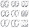 Adramata 9 Paar Clip Ohrringe für Damen Gold Silber Ohrringe Set Groß Bambus Ohrringe Clips Runde Klobige Twist Dreifach Creolen Fake Ohrringe Modische Ohrclips Damen Ohne Ohrlöcher Non Piercing