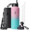40 oz Insulated Water Bottle with Straw&3 Lids, Coolflask Stainless Steel Metal Flask Wide Mouth for Sports or Office, BPA-Free Keep Cold Up to 48 Hrs or Hot Up to 24 Hrs, Bubblegum Princess