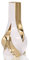 oliruim Keramik Vase in Weiß und Gold - Moderne Wohnkultur Ästhetik - Goldene Vase für Pampasgras, Wohnzimmer, Küche und Kaffeetisch Deko - 27 cm hoch (weiß)
