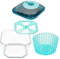 Genius Nicer Dicer Chef Professional Salatschleuder mit Deckel | Set 4-tlg. Zubehör, Auffangbehälter, Schleudersieb, 5.2 L Fassungsvermögen, Gemüseschleuder, Salatschüssel, Salattrockner Transparent