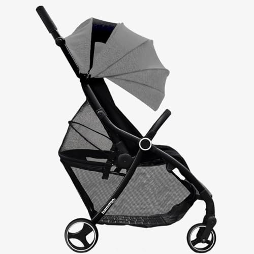 Hamilton by Yoop XL Kinderwagen – Premium Buggy mit MagicFold™ - Extra großer Gepäckraum – Verstellbarer Griff – Mit Becherhalter – Leichter und wendiger buggy - Melange Hellgrau