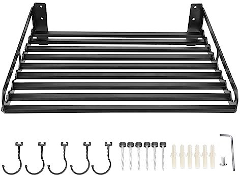 Microwave Oven Shelf Wall Mount Microwave Oven Shelf Microwave Oven Rack Kitchen Storage Rack for Dorm, Apartment, Kitchen, Bedroom, Black(A)