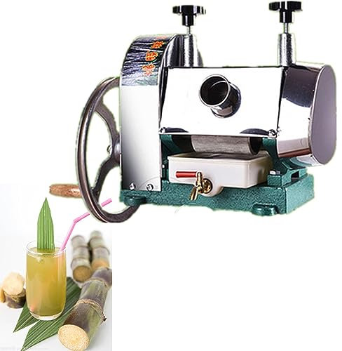 ALSUP Extracteur Manuel de jus de Canne à Sucre, Presse à Canne à Sucre en Acier Inoxydable, extracteur Commercial de jus de Canne à Sucre avec Volant à Main.