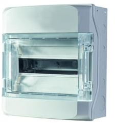 Protec.class PV112FR Feuchtraumverteiler, Aufputz, 12 TE, 1-Reihig, grau