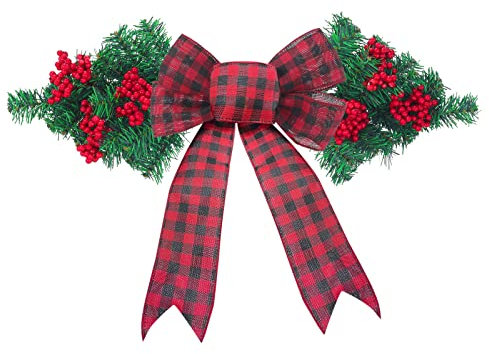 weihnachtsbaumschmuck türkranz trockenblumen diy Weihnachtskranz für den Außenbereich mit roten künstlichen Blumen Kugeln Ornamenten Zapfen für Tür Wand Kamin Zuhause Feiertagsdekorationen Osterfedern