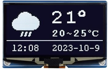 Waveshare 2.42inch OLED Display Module Panel 128×64 Resolution SPI / I2C Communication White Color Version Compatible with Raspberry Pi Jetson Nano