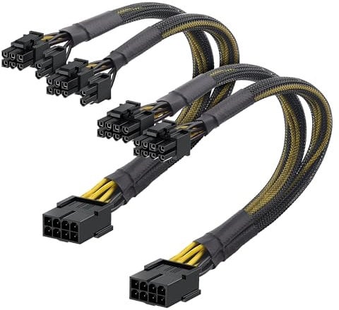 Cable Matters 2er-Pack Power Adapter PCIe 8 Pin auf Dual 8 Pin (6+2) PCIe für GPUs – 22cm