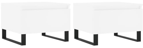 vidaXL Couchtisch 2 STK., Sofatisch für Wohnzimmer, Wohnzimmertisch mit viel Stauraum, Beistelltisch Kaffeetisch Wohnzimmermöbel, Weiß Holzwerkstoff