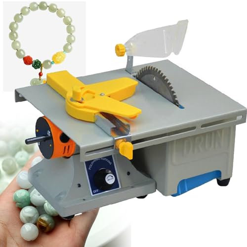 750w Small Multi-Function Table Saw, Gem Jewelry Polishing Machine, Mini Desktop Electric Saw Cutter Speed & Angle Adjustable, Rock Grinder Polishing Machine 0-10000r/Min, with Flexible Shaft ,220V