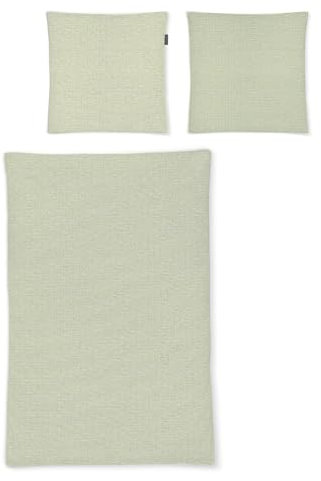 Irisette Seersucker Bettwäsche Easy Granby grün, 1 Bettbezug 155 x 220 cm + 1 Kissenbezug 80 x 80 cm