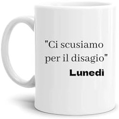 le herisson tazza Mug ci scusiamo per il disagio lunedi SIMPATICA divertente regalo dee Regali Originali amica collega fidanzata FIDANZATO MARITO MOGLIE 655