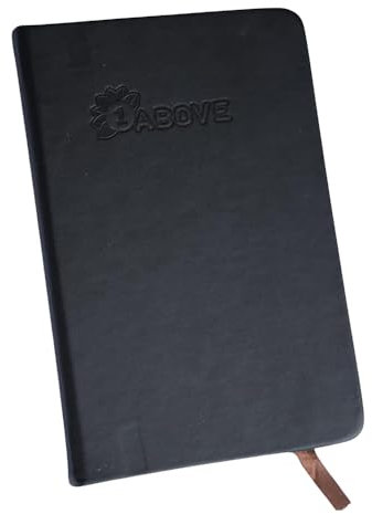 1ABOVE A5 Soft Feel Notebook with Lined Pages | Hardback Journal | Elastic Closure and Ribbon |Paper Pocket | 80gsm | 160 Pages (80 Sheets) -BLACK