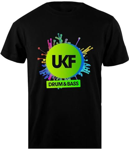 Ukf Drum and Bass Baumwolle Herren T-Shirt Schwarz Herren