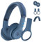 SKRVGOJFG 3 in 1 Silicone Case for Beats Solo 4 Headphones, Protective Covers for Shell/Ear Pad/Headband, Accessories Silicone Skin Protector - Blue