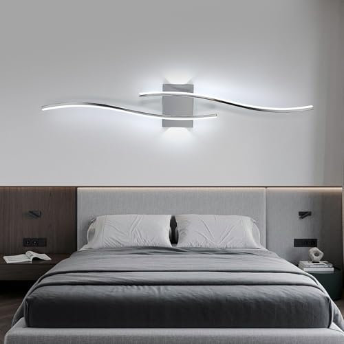 Comely Wandleuchte Innen LED, 27W 3000LM Wandlampe LED, Kreative Lange Wandbeleuchtung für Wohnzimmer Schlafzimmer Treppenhaus Flur, Kaltes Weiß 6500K