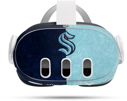 Head Case Designs Offizielle NHL Halb beunruhigt Seattle Kraken Vinyl Haut Aufkleber kompatibel mit Meta Quest 3