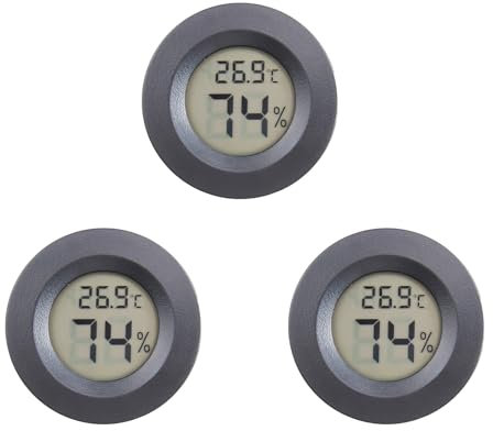 Igrometro digitale LCD, termometro per rettili, misuratore di umidità per serre, deumidificatori, cantine, stanza dei bambini, ufficio, commutabile Celsius/Fahrenheit nero (3)