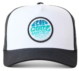 Rip Curl Curve Peak Structured Trucker Hat Mesh Snapback Baseball Cap für Herren Verstellbar, Schwarz/Weiß Neoprenanzug Icon 254, Einheitsgröße