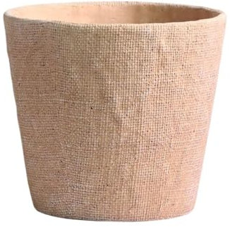 ﻿Pot de Fleurs Pot de plante de gros calibre de texture de toile de jute en forme de tonneau, pot de fleur de ciment sur pied, for décorer le jardin de rebord de fenêtre de chambre à coucher Cache-pot