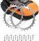 LEGQYJK Crampons en Aciers Inoxydables pour Tondeuse-Robot Worx Landroid L, 2 Pièces Pointes pour Tondeuse à Gazon + 12 Inoxydables-vis, Amélioration de la Tractions, Tailles des Rouese 225mm